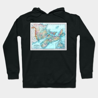 Map of New Brunswick, Nova Scotia, Prince Edward Island & Newfoundland, Canada 1891 Hoodie